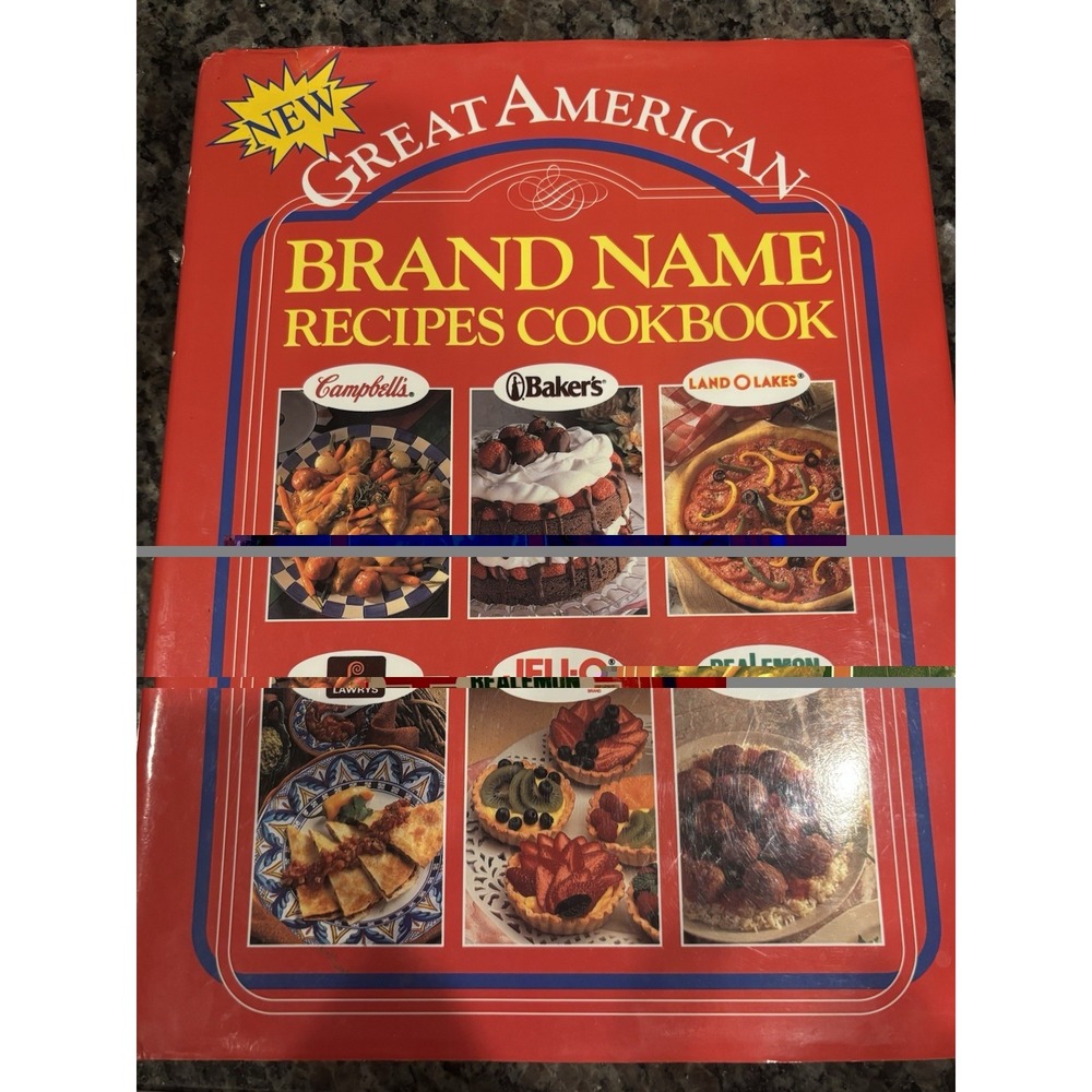Great American Brand Name Recipe Cookbook VTG 1988 Hardcover‎ Book